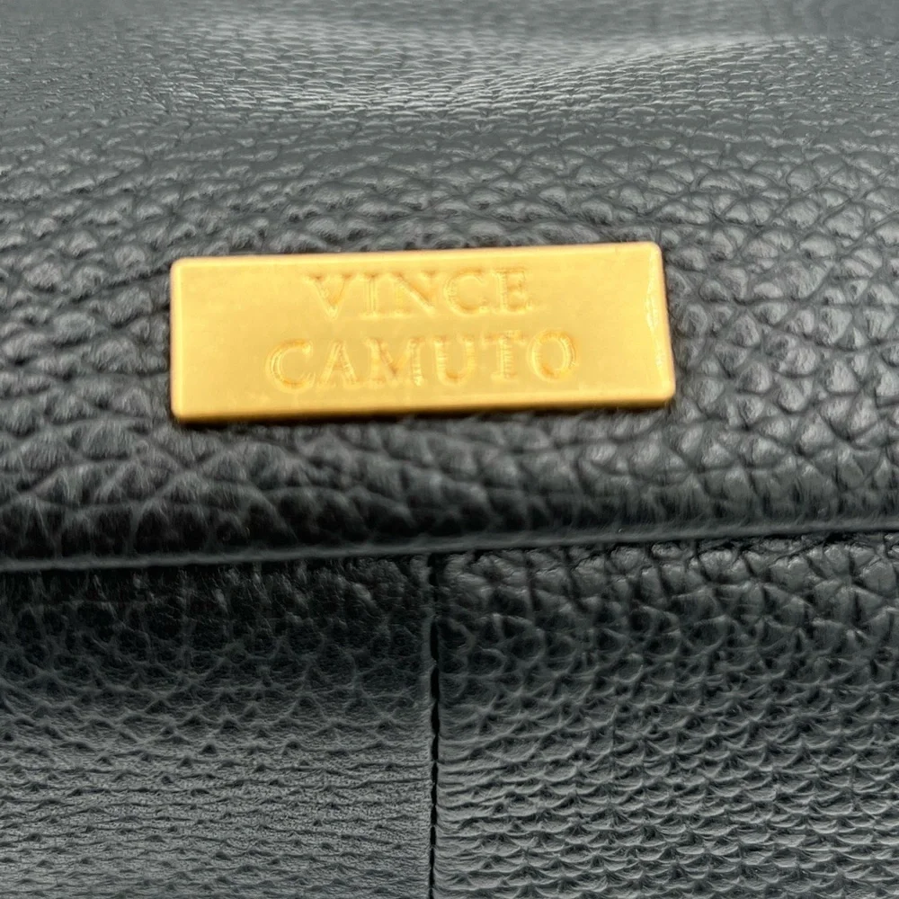 Vince Camuto Black Hobo Bag with Gold Accent